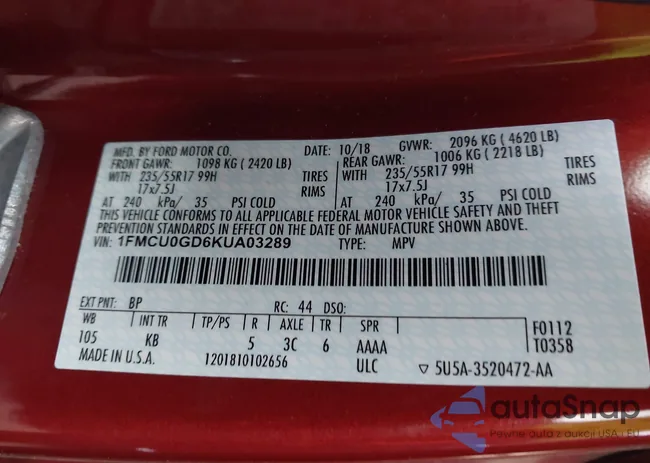 1FMCU0GD6KUA03289: 43794240