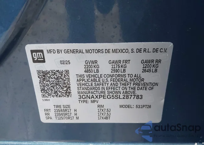 3GNAXPEG5SL287783: 43794400