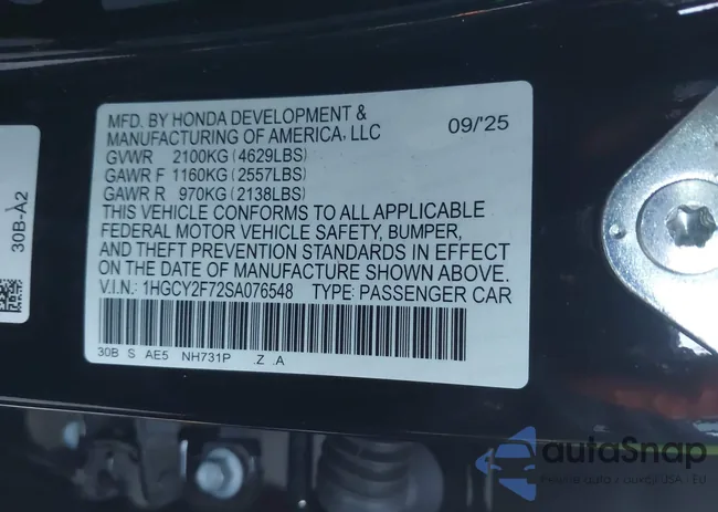 1HGCY2F72SA076548: 43793890