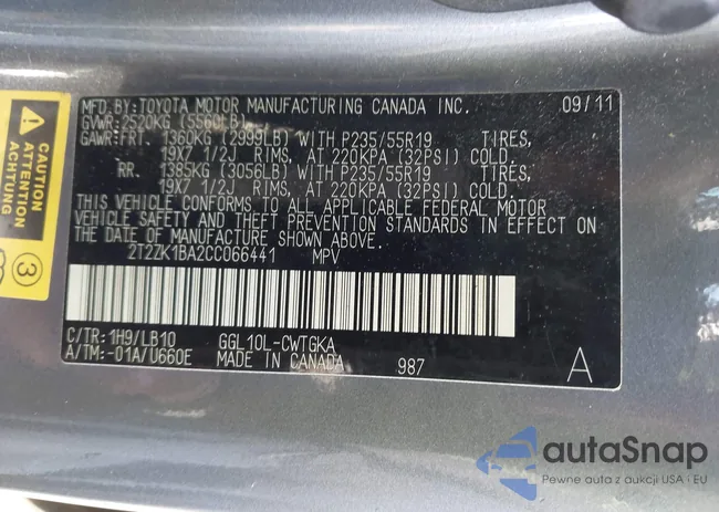 2T2ZK1BA2CC066441: 43795073