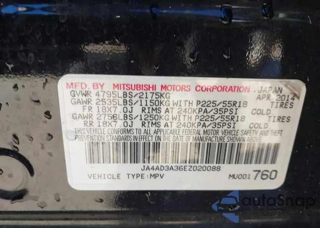 JA4AD3A36EZ020088: 43795173