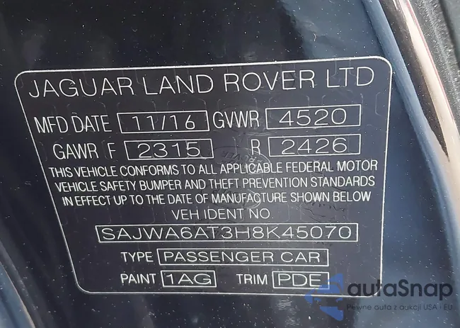 SAJWA6AT3H8K45070: 43795246