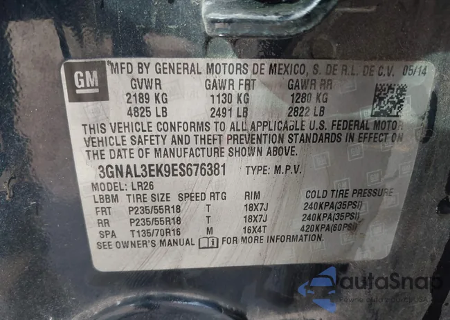 3GNAL3EK9ES676381: 43795389