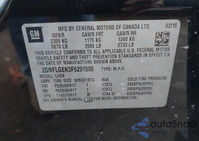 2GNFLGEK3F6291508: 43794566