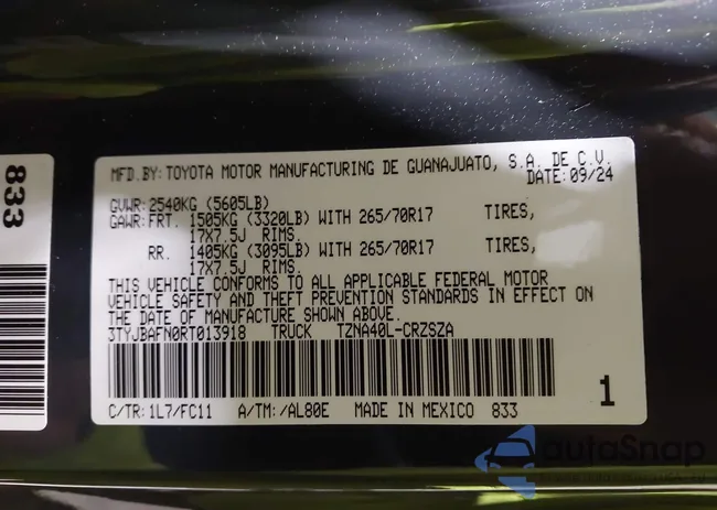 3TYJBAFN0RT013918: 43794607