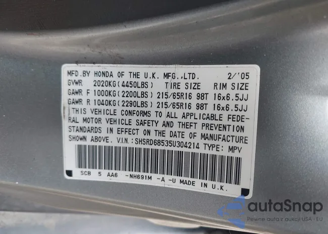 SHSRD68535U304214: 43794657