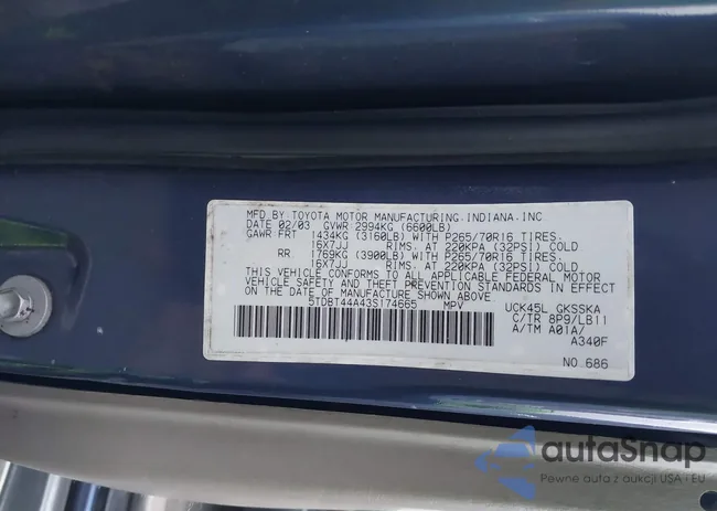 5TDBT44A43S174665: 43794756