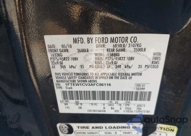 1FTEW1CV3AFC56116: 43794770