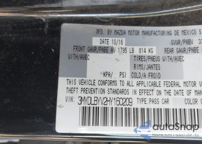 3MYDLBYV2HY160209: 43794879