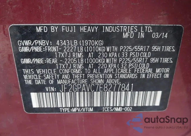 JF2GPAVC7E8277841: 43794945