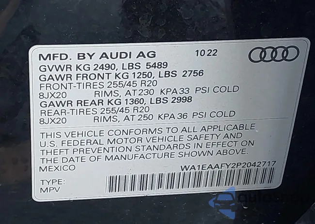 WA1EAAFY2P2042717: 43795982