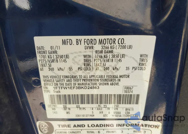 1FTFW1EF3BKD24563: 43795987