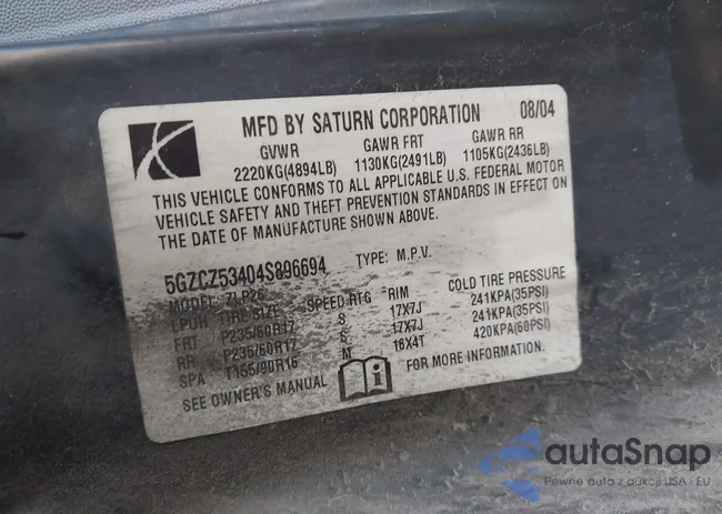 5GZCZ53404S896694: 43796053