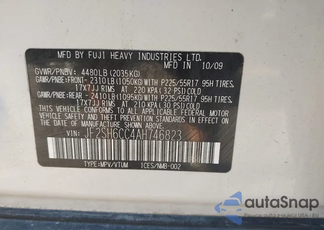 JF2SH6CC4AH746823: 43796085