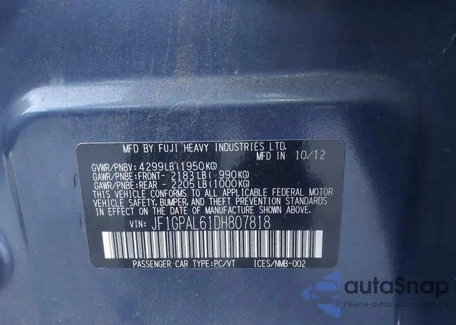 JF1GPAL61DH807818: 43796093