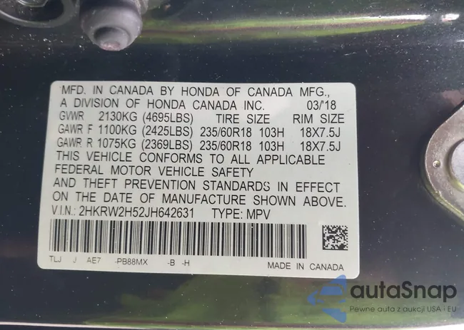 2HKRW2H52JH642631: 43796157