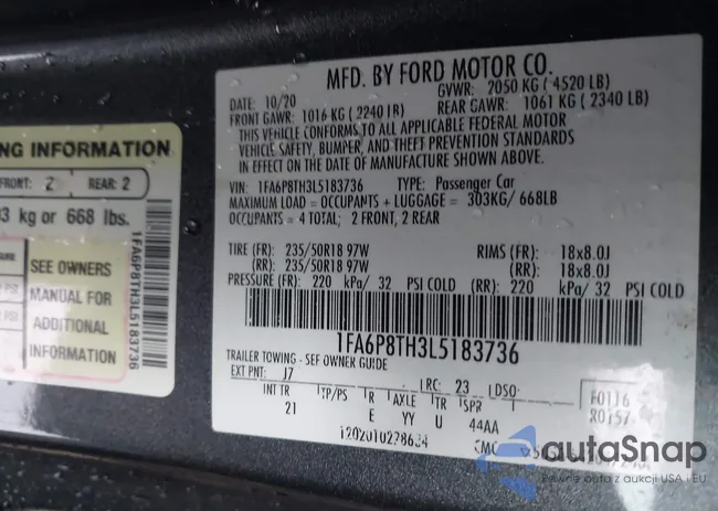 1FA6P8TH3L5183736: 43796278