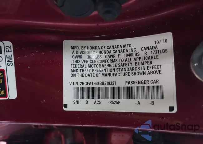 2HGFA1F68BH518351: 43796282