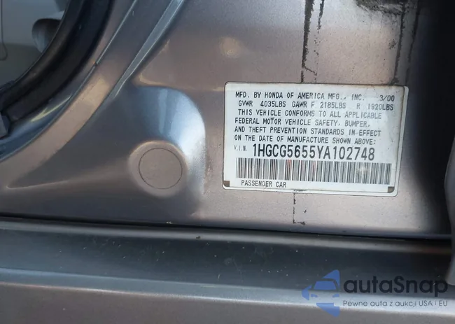 1HGCG5655YA102748: 43796387