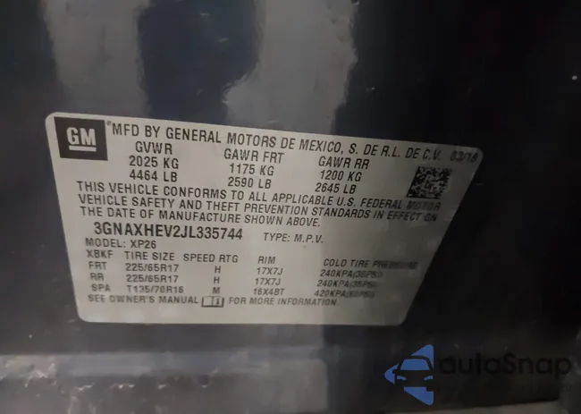 3GNAXHEV2JL335744: 43795648