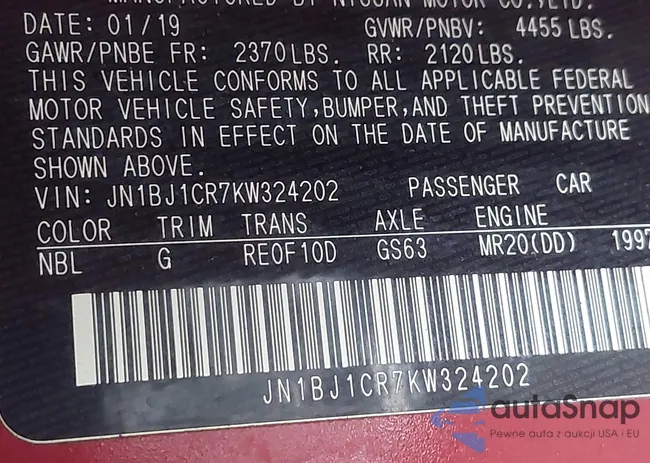 JN1BJ1CR7KW324202: 43795678