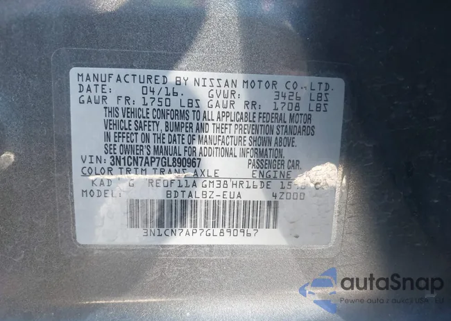 3N1CN7AP7GL890967: 43795691