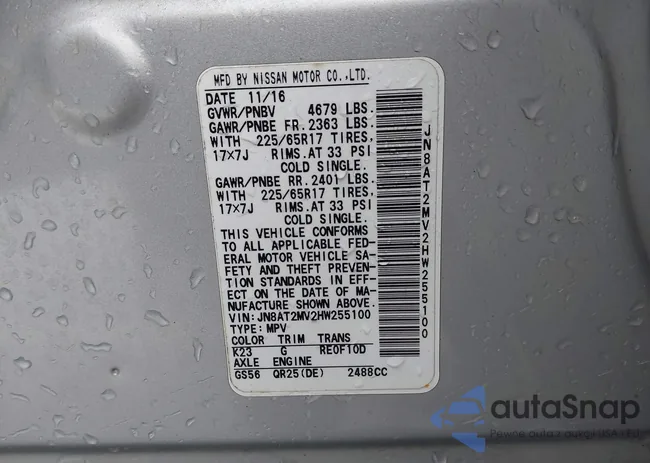 JN8AT2MV2HW255100: 43795803