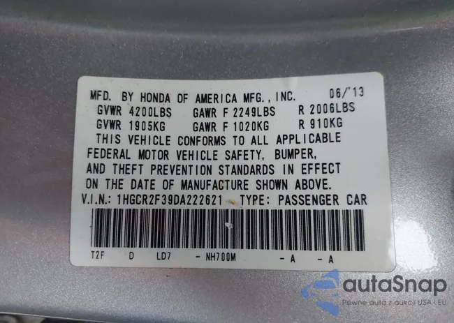 1HGCR2F39DA222621: 43795843