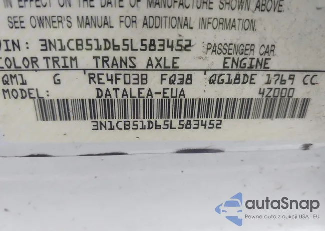 3N1CB51D65L583452: 43797128