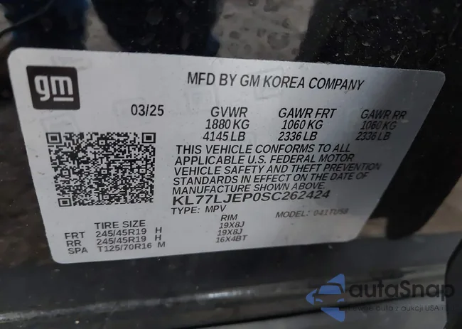 KL77LJEP0SC262424: 43797534