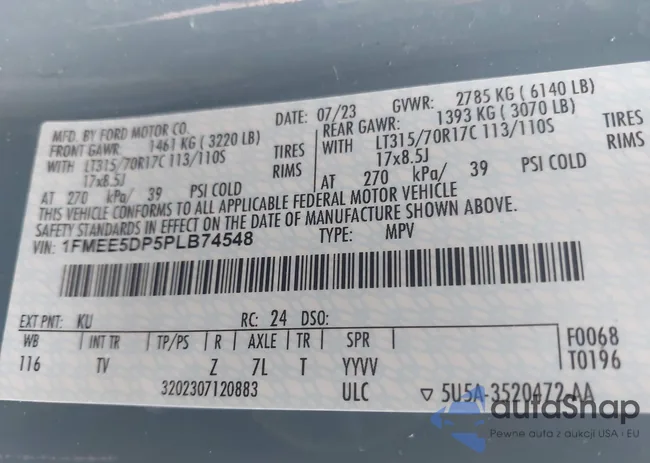 1FMEE5DP5PLB74548: 43797545