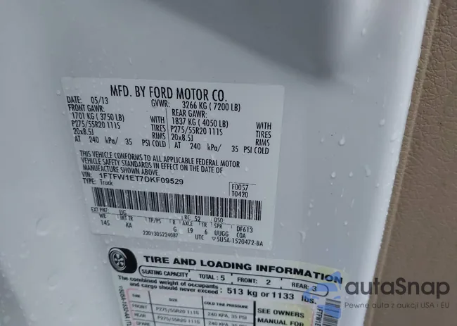 1FTFW1ET7DKF09529: 43796597