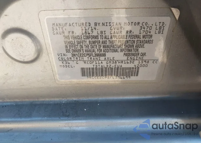 3N1CE2CP5FL396699: 43796648