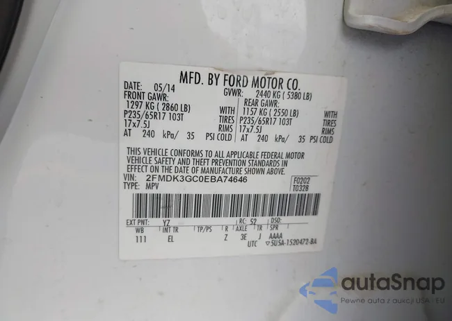 2FMDK3GC0EBA74646: 43796751