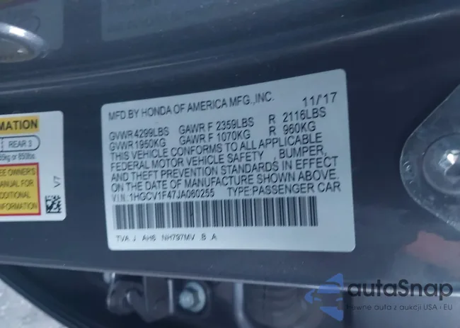 1HGCV1F47JA060255: 43798040