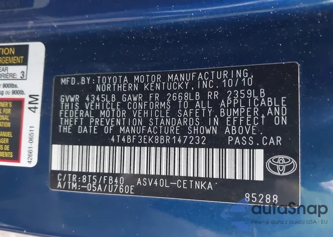 4T4BF3EK8BR147232: 43798103