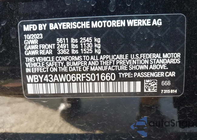 WBY43AW06RFS01660: 43798196