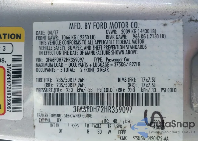 3FA6P0H72HR359097: 43798300