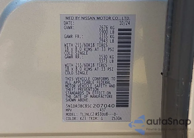 5N1DR3BC8SC207040: 43798312