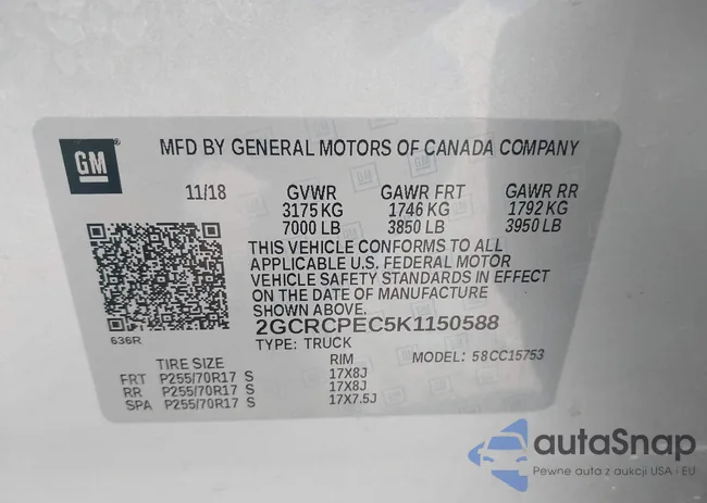 2GCRCPEC5K1150588: 43798346