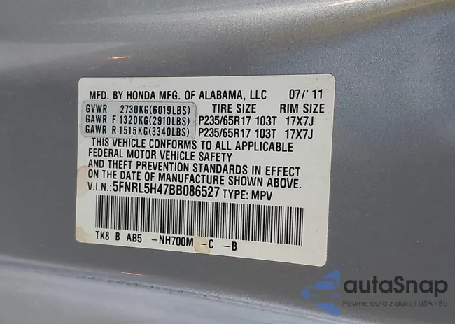 5FNRL5H47BB086527: 43798356