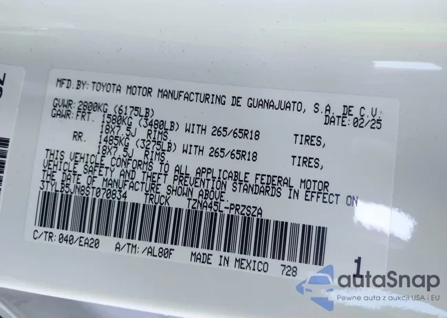 3TYLB5JN8ST070834: 43798500