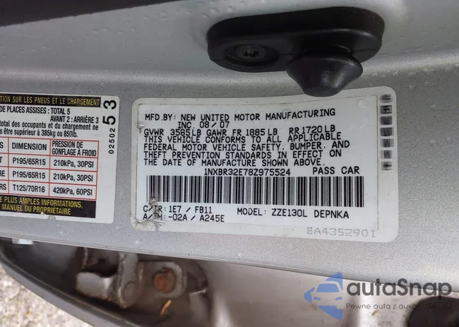 1NXBR32E78Z975524: 43798546