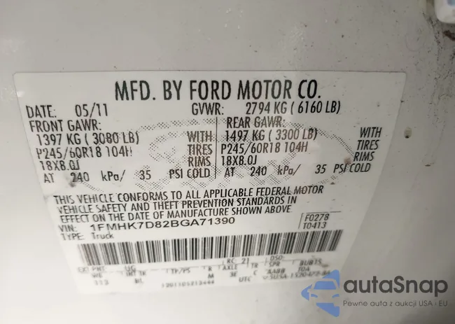 1FMHK7D82BGA71390: 43797810