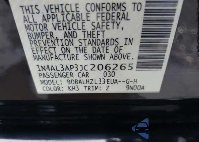 1N4AL3AP3JC206265: 43797817