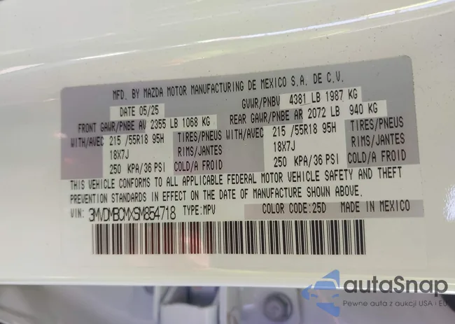 3MVDMBCMXSM854718: 43799089