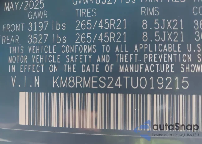 KM8RMES24TU019215: 43799154