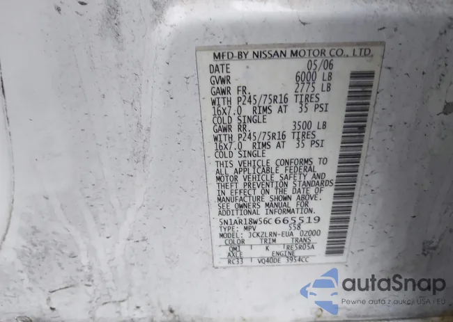 5N1AR18W56C665519: 43799531