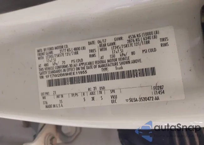 1FT7W2B69HEE11955: 43798594