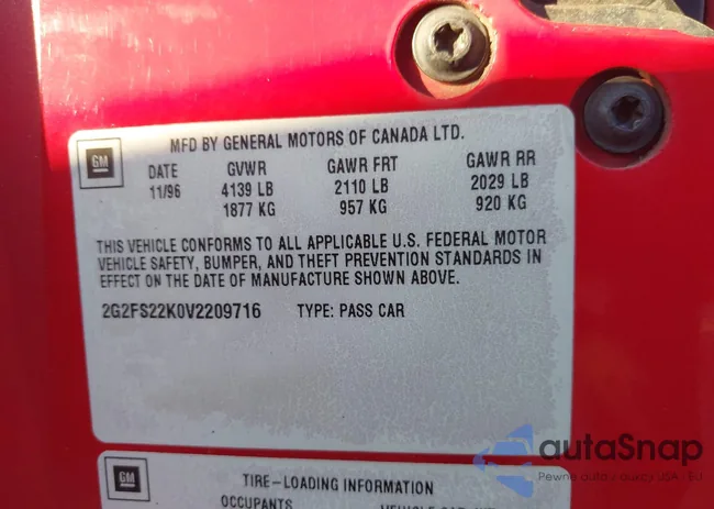 2G2FS22K0V2209716: 43798694